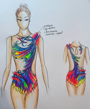 Эскизы купальников для художественной гимнастики