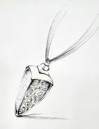 Эскизы ювелирных украшений кулоны