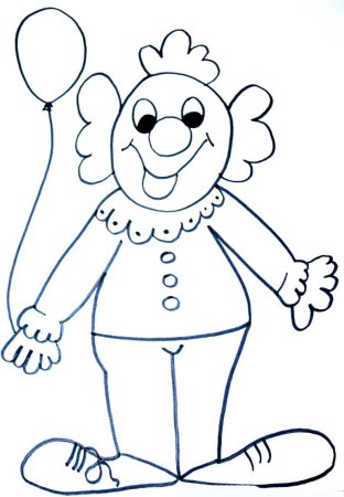 Клоун раскраска для малышей