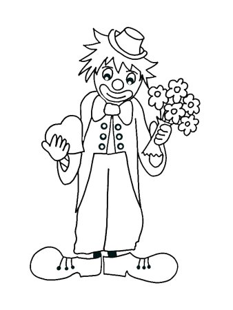 Грустный клоун раскраска для детей