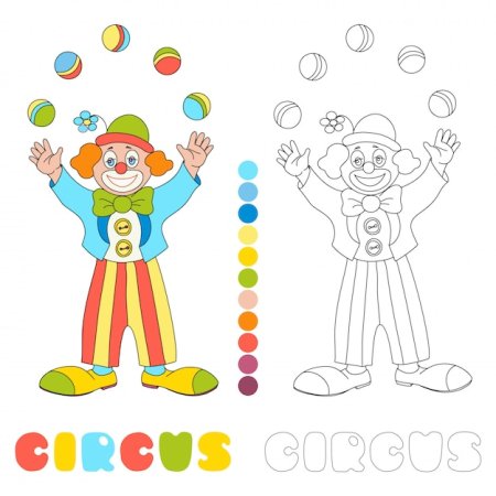 Лицо клоуна раскраска