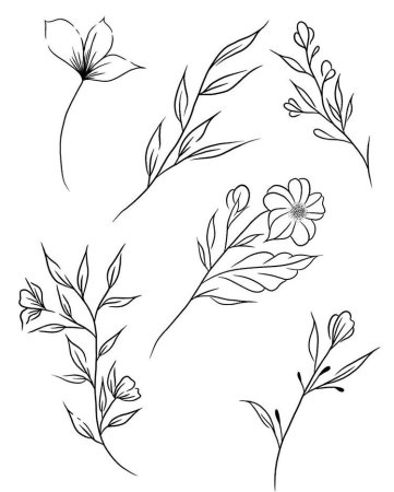 Цветы эскизы легкие