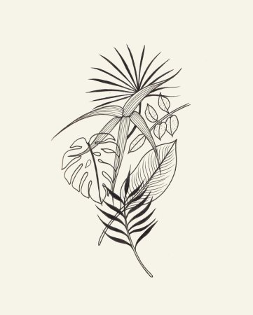 Тату тропические растения