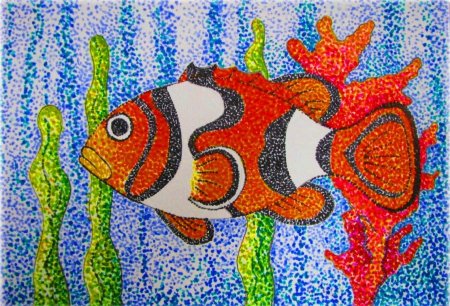 Техника пуантилизм ватными палочками