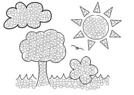 Рисование ватными палочками трафареты