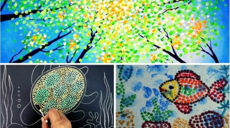 Рисунки с помощью ватных палочек