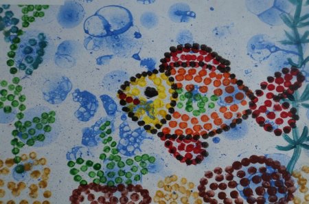 Техника пуантилизм ватными палочками