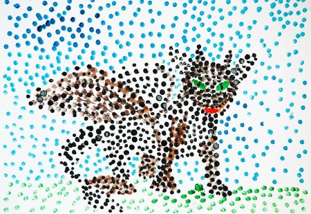 Рисование с помощью ватных палочек