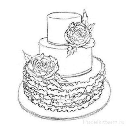 Торт карандашом