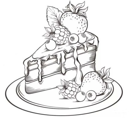 Раскраски для девочек тортики и фрукты