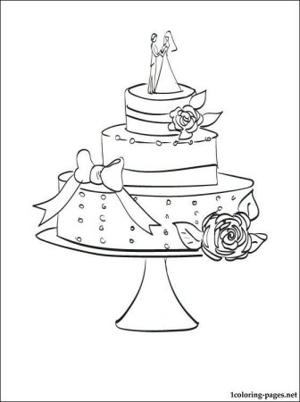 Тортик свадебный раскраска
