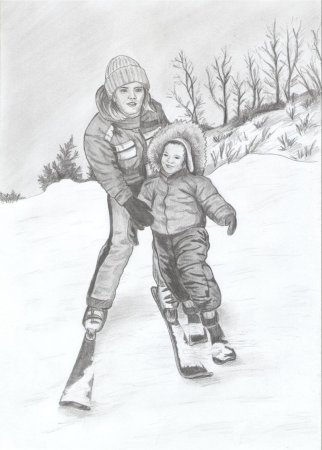 Мама папа я спортивная семья рисунок