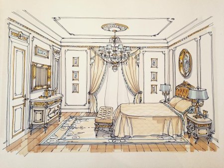 Эскиз интерьера в стиле Барокко