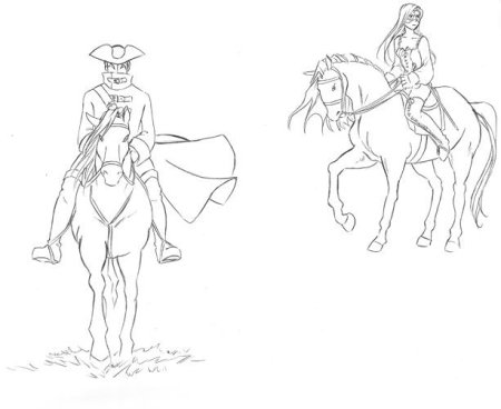 Позы для рисования на коне