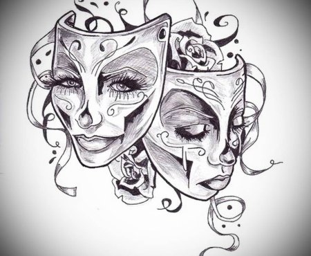 Тату маски театральные эскизы