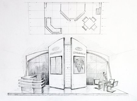Эскиз выставочного павильона