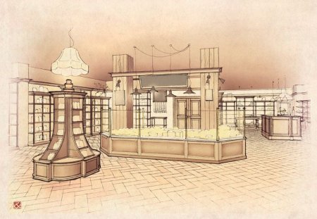 Эскиз интерьера магазина