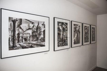 Зарисовка общественного здания кафе