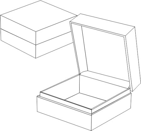 Эскиз коробки с крышкой