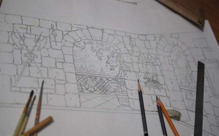 Фреска карандашом