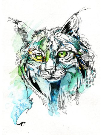 Тату акварель животные