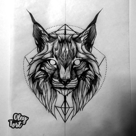 Рысь тату эскиз