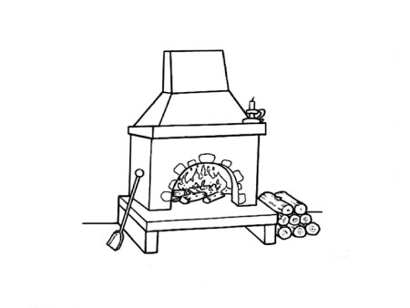 Печка сбоку рисунок