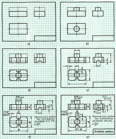 Эскиз детали последовательность выполнения эскиза