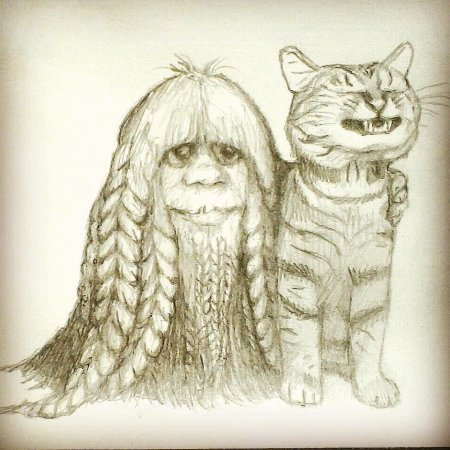 Домовой карандашом