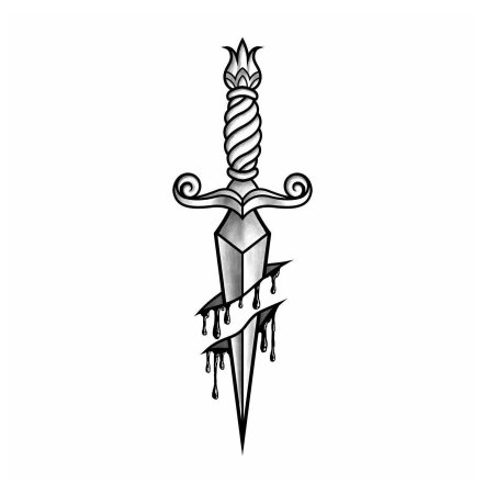 Мини тату кинжал