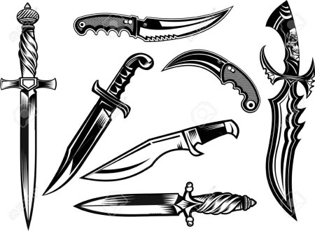 Нарисовать кинжал