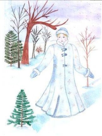 Снегурочка карандашом