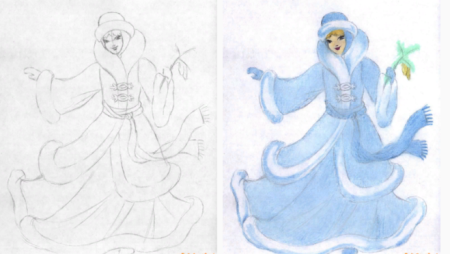 Рисунок Снегурочки карандашом