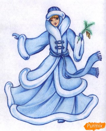 Рисунок Снегурочки карандашом