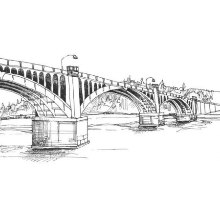 Коммунальный мост Красноярск набросок