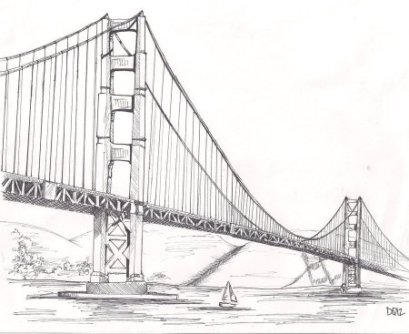 Мост карандашом