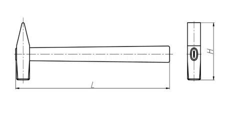 Слесарный молоток с квадратным бойком