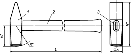 Чертёж Бойка молотка с размерами
