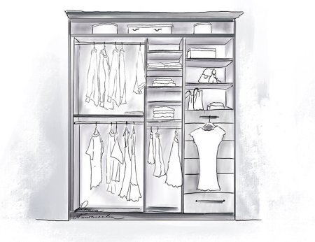 Зарисовка шкафа купе