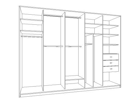 Эскиз встроенного шкафа купе