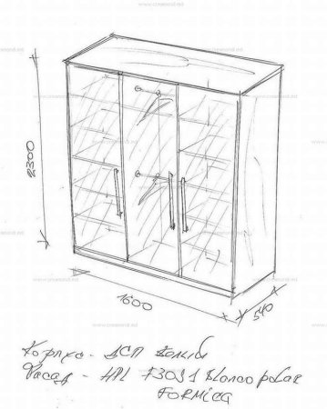 Мебель шкаф распашной чертеж 400