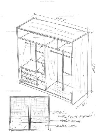 Шкаф купе чертеж в про100
