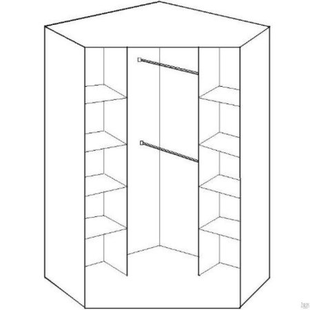 Угловой шкаф 1300х1300 чертеж