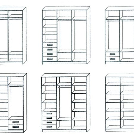 Шкаф-купе Версаль 3-х створчатый схема