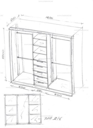 Чертеж шкафа 1800