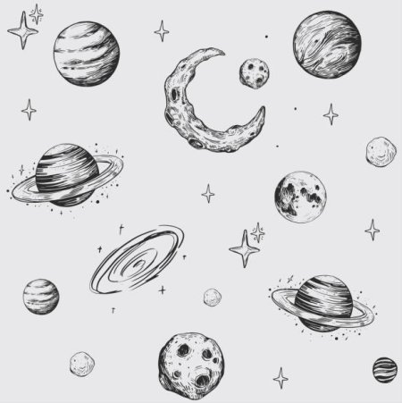 Космос планеты скетч