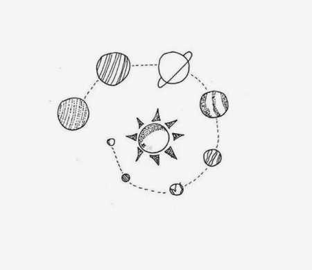 Маленькие Татуировки эскизы планетки