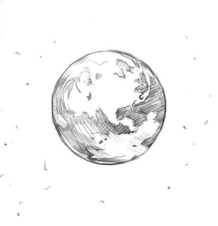 Земля рисунок карандашом