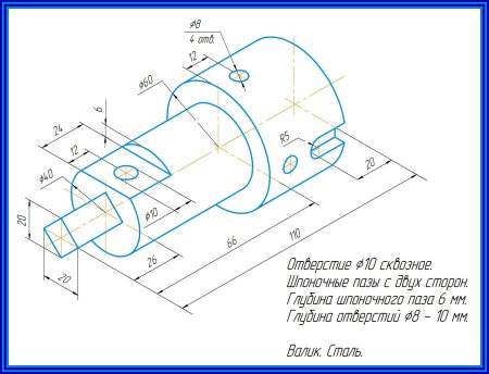 Валик сталь черчение сечение