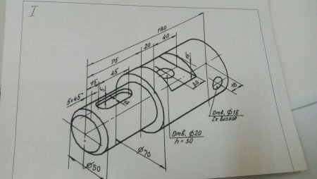 Чертеж детали от руки
